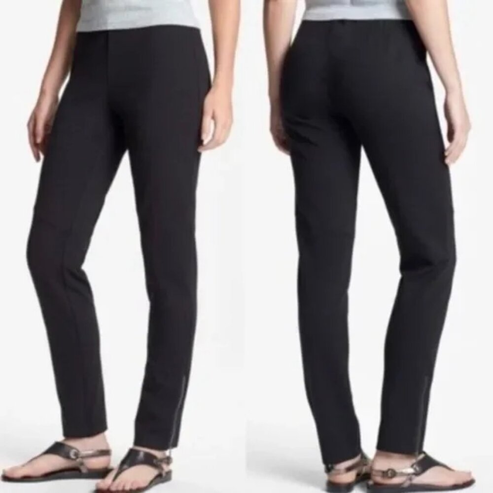NEW NWT EILEEN FISHER MILANO VISCOSE KNIT SKINNY PANT STRETCH PONTE ZIP ANKLE XL